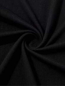 Camiseta de Verano 2026 de Algodón Puro, Holgada, de Cuello Redondo, Versátil, Cómoda, Casual, para Mujer, Juvenil, Moderna, de Manga Corta para Uso Diario - Negro - Ver 5