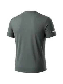 Men's Summer Casual Outdoor Sports Running Workout Quick-Dry Top And Shorts Set - Dark Grey - View 3