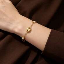 1pc Elegant Stainless Steel Pig Nose Clip Rhinestone Bracelet For Women, Suitable For Daily Wear - Pig Nose Bracelet - View 7