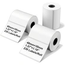 2入純白熱感標籤貼紙捲 40x30mm 黑字列印紙 適用於 T50M Pro PL70E N20 M110，辦公室文件名稱標籤儲存整理用 - 查看 12