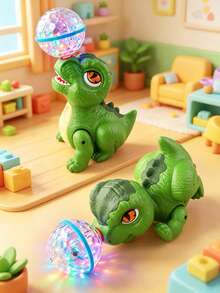 Mainan Gajah dan Dinosaurus Anak-Anak, Elektrik, Dapat Bernyanyi, Menari, dan Berputar, Cocok untuk Anak Laki-Laki dan Perempuan, Dilengkapi Lampu dan Fungsi Edukatif - MultiWarna - View 1