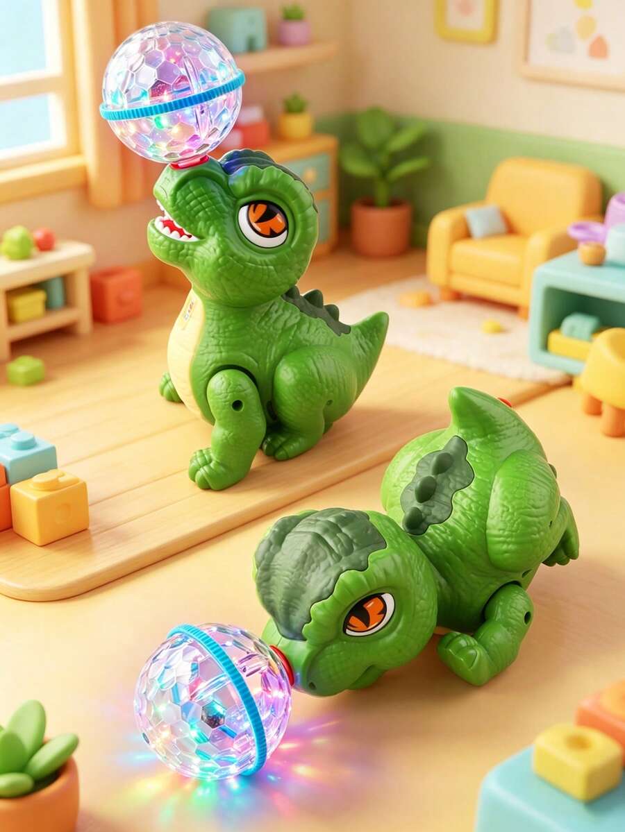 Mainan Gajah dan Dinosaurus Anak-Anak, Elektrik, Dapat Bernyanyi, Menari, dan Berputar, Cocok untuk Anak Laki-Laki dan Perempuan, Dilengkapi Lampu dan Fungsi Edukatif - MultiWarna - View 1