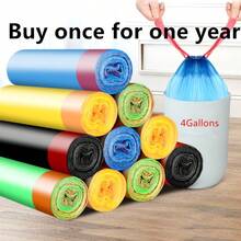40uds (2 rollos) / 100uds (5 rollos) / 200uds (10 rollos) bolsas basura con cordón, 4 galones.Ideales para hogar, cocina o dormitorio. - Paquete de prueba de 40 piezas - Ver 2