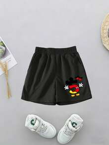 Disney Unisex Boys Girls 2-14Y Mickey Mouse No.5 Birthday Star & Balloon Print Tee Shorts Set, Birthday Party Outfit, Express Delivery - 白衣黑褲 - 查看 3