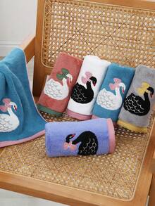 1pc/2pcs White Swan Coral Fleece Bathroom Decor Towel, Soft Absorbent Lint-Free, Unisex Home Use, Beach Wrap, Extra Large Bath Towel, Outdoor Pool Towel, 35*75cm Bath Towel 1pc Or 70*140cm Bath Towel 1pc - White - View 11