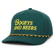 Bogeys and Beers - Sombrero de golf refrescante para peformance Cachuchas Ajustables y Transpirables Sombrero de golf divertido verde, Verde, 0 - como en la imagen - Ver 1