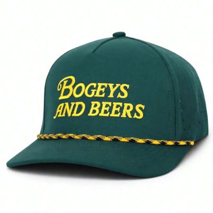 Bogeys and Beers - Sombrero de golf refrescante para peformance Cachuchas Ajustables y Transpirables Sombrero de golf divertido verde, Verde, 0 - como en la imagen - Ver 1