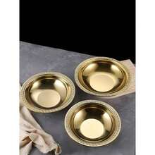 Gold-Plated Stainless Steel Dinner Plate With Embossed Greek Pattern Rim, Round Deep Soup And Salad Serving Bowl, Luxury Tableware For Wedding Banquets, Family Gatherings And Banquet Decoration - View 6