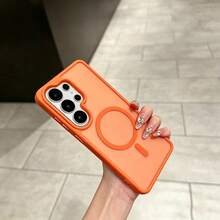 高級啞光手機殼，兼容 Galaxy A17 A55 A56 A37 A36 A57 A27 S25Ultra S26Ultra S24、S23 FE A16，亦兼容 Galaxy A15 A35 A26 S24 S25 S24Ultra 機型，全方位相機保護、內建鏡頭膜、柔軟觸感、防指紋、支援無線充電與防震設計 - 橘色 - 查看 6