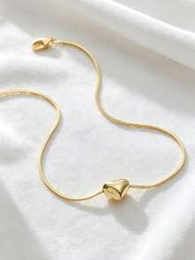 1pc S925 Sterling Silver 3D Heart Pendant Anklet, Japanese & Korean Romantic Minimalist Personalized Sweet Ins Style Elegant Niche Fashion Versatile Ankle Chain, Suitable For Women Beach, Summer Vacation, Elegant Casual Accessory, Valentine's Day Gift - Love - View 5