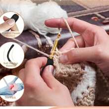 1 Stück Häkelwerkzeug-Set, schwarze & goldene Häkelnadel, ergonomisches Design mit Griff, geeignet für Menschen mit Handarthritis, enthält Häkelnadeln - 31-teiliges Häkelset, Farben der Accessoires zufällig. - Übersicht 3