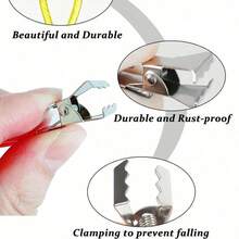 2/4/8/10/15/20Pcs Stainless Steel Towel Clips/ Multi-Functional Colorful Durable Wall-Mounted / Suitable For Kitchen Bathroom Home Storage / Tool-Free Installation Random Color - Multicolor - View 5