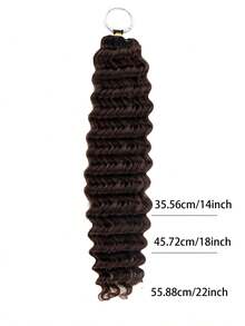 Deep Wave Feather Hair Extensions, #4 Color Human Hair, Invisible Miracle Knot Braided Hair, 60g Pre-Bundled Braided Hair, Reusable Brazilian Hair Extensions, Braided Hair - S4 - View 3