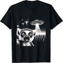 Alien Lemur Selfie T-Shirt - 黑色 - 查看 2