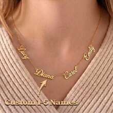 Multi-Name Necklace, Customized 4 Nameplate Necklace, Name Necklace, Family Name Necklace, Mother's Day Gift For Mom - Multicolor 2 - View 1