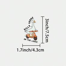 1/3/5PCS Waterproof Vinyl Sticker, Silly Goose On The Loose Cute Cartoon Scooter Goose Decal, Self-Adhesive Funny Animal Sticker For Car Laptop Water Bottle Helmet Suitcase, Novelty Humor Decor Gift For Kids Adults Friends - A - View 6