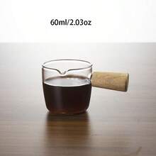 高硼硅玻璃迷你木柄牛奶起泡壶、浓缩咖啡杯、小酱汁碟、餐厅奶精壶 返校 - 60ml - 查看 8