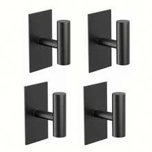 304 Stainless Steel Hooks Available In Black And Gray; Waterproof And Rust-Resistant, Featuring A Drill-Free, Self-Adhesive Design. These Practical Hooks Are Ideal For Bathrooms, Walk-In Closets, And Organizing Everyday Household Items. - Multicolor - View 13