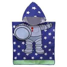 1pc Kids Hooded Cape Bath Towel, Soft Absorbent Cartoon Print Quick-Dry Beach Towel, Cute Bathrobe For Boys And Girls - Multicolor - View 9