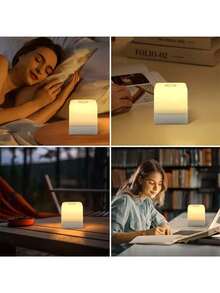 1pc Touch Control Bedside Lamp, Eye-Protection LED Night Light, USB Plug-In/Rechargeable Night Light, Rechargeable Model With Built-In 800mAh Battery, Suitable For Room, Bedroom, Bedside Lamp, Room Decor, Light, Christmas Light, Lampshade, Bedroom Decor, Christmas Decoration, Bedroom, Home Decor Living Room, Projector, Room Decor Bedroom Wall Lamp, Light, LED Light, Fairy Light, Christmas Gift, Home Decor, Christmas - Square Patting Light - View 12
