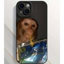 1 Stylish Phone Case, Does Not Include Lanyard Or Stand. Caprisun Monkey Taking Design Phone Case, Summer Drop And Shock Resistant Full Coverage Case For 15/14/13/12/11 Pro, Compatible With 17. - Hitam - View 1