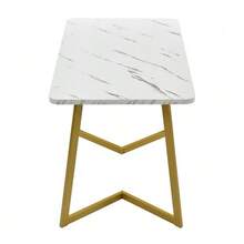 Rectangular Dining Table And Chairs Set Of 117 Cm With 4 Chairs, Modern Style, Black Velvet Chairs, Gold Table Legs. - 金色 - 查看 10