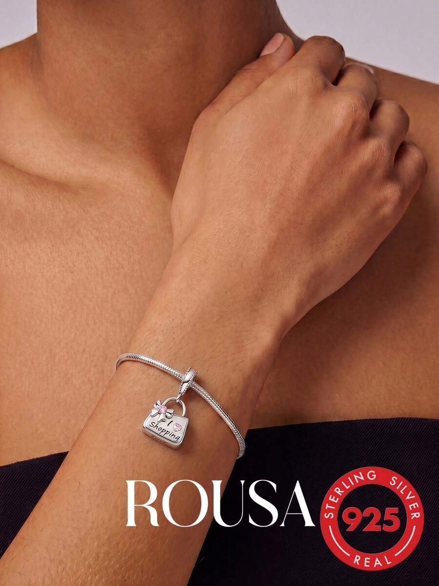 1 buah Liontin Manik-Manik Perjalanan Romantis, Liontin Berlian Imitasi, Cocok untuk DIY Gelang, Penting untuk Pembuatan Perhiasan Wanita