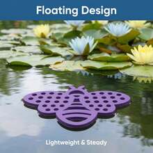 1pc Green, Yellow, Purple, Blue Bee-Shaped Insect Waterer, Floating Bee Drinking Station For Garden Water Surface, Bee Insect Waterer, Suitable For Bees, Butterflies, Dragonflies And Other Insects To Rest And Drink - Insect Water Bottle - View 2