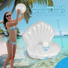 Thickened Inflatable Shell Pool Float, Giant Pool Float Chair With Pearl Ball, For Birthday Party, Ocean Theme Decoration, Beach And Pool Party Decoration - Irregular Floating Board - View 6