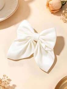 1/2pcs Red & White Color Block Knot Swallowtail Alligator Hair Clip, Girls Daily Casual Sports Half-Up Hair Styling Accessory - Multicolor - View 5