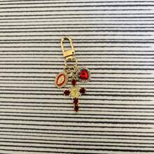 Viking Mary Copper Micro-Inlaid Zirconia Cross Keychain Backpack Charm Cross Elegant Keychain Gift For Mom And Best Friend - Multicolor - View 11