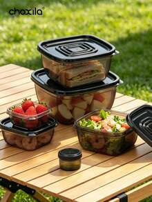 choxila 6pcs/Set Food Storage Container Set, Fresh-Keeping Box Set, Sealed Plastic Jars & Lunch Boxes With Lids, Airtight Food Storage Containers For Home, Leak-Proof Refrigerator Storage Boxes, Stackable Plastic Lunch Boxes, Suitable For Home, Office, School, Picnic, Kitchen Supplies - View 5