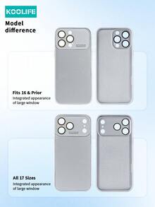 KOOLIFE 1件裝亮粉色大窗透明手機殼，光滑亮面 PC+TPU 防撞邊框，可愛甜美 Ins 風格獨特設計，全鏡頭保護防撞手機殼，適用於 iPhone 18pro/18pro Max/17/17pro/17promax/17Air/16/15/14/13 - 玫紅色 - 查看 7