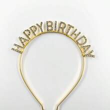 1pc Happy Birthday Rhinestone High-End Party Photo Prop Headband Hair Accessory For Women - View 7