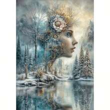 1PC DIY 5D Diamond Painting Kit Forest Elf Pattern - Round Full Drill Diamond Art Mosaic Craft, Home Wall Decor, Unframed - No Frame - View 9