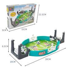Juegos de fútbol de mesa de eyección doble, juegos de mesa de inteligencia infantil, ejercicio de coordinación y respuesta mano - ojo, juguetes competitivos interactivos padre - hijo, juguetes de reunión familiar portátiles - Azul menta - Ver 3