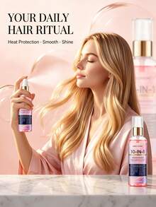 Semprotan Penghalus Rambut Multifungsi 10-in-1, Mengandung Minyak Nabati Alami, Perlindungan Panas & Pengontrol Rambut Kusut - Multi Aroma - View 4