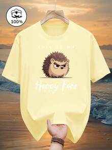 100% Cotton Casual Fashion Short-Sleeve T-Shirt By Acai - 黑色 - 查看 9