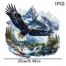 1/2/3PCS Durable Washable Heat Transfer Vinyl, Bald Eagle Snow Mountain Waterfall Pine Forest Lake Natural Landscape Pattern Color Heat Transfer, Vinyl Print, Heat Transfer Sticker, Iron-On Transfer Sticker Decal - Suitable For Pillows, DIY, Backpacks, T-Shirts, Canvas Bags, Sweatshirts, Jeans, T-Shirts, Clothing, Sewing Supplies - Multicolor - View 10