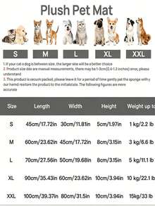 1 pièce Lit pour animaux de compagnie en peluche, tapis antidérapant pour animaux de compagnie, convient aux chiens et aux chats, doux et confortable, adapté aux petites/moyennes/grandes/très grandes races de chiens, convient à tous les emplacements intérieurs - Gris pâle - Voir 4