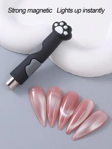 貓爪貓眼美甲磁鐵 強力圓柱形磁鐵 適用於磁性美甲膠 附貓爪矽膠保護套 多功能美甲沙龍 DIY 貓眼美甲磁性工具 美甲用品 - 彩色 - 查看 5