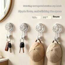 1/2pcs Detachable Rotating Suction Cup L-Shaped Hook Strong Load-Bearing Waterproof Moisture-Proof Organizer For Bathroom Kitchen Bedroom Wall Storage Hanger Removable Hook Multi-Purpose Holder Space-Saving Adhesive Mount - View 2