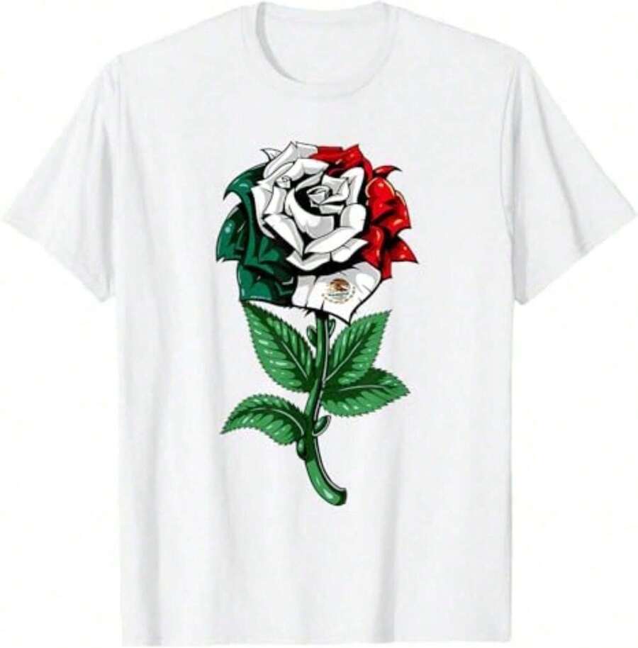 Camiseta unisex de fibra de poliéster pura para el Día de la Independencia de México con el eslogan "Viva México", que muestra el orgullo nacional, conjuntos de mujer. - Blanco - Ver 1