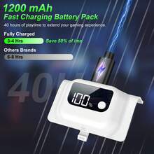 控制器電池 - 1200mAh 可充電電池，精確 LED 數位電量顯示，3-4 小時快速充電，長電池壽命，四層安全保護，包含 Type-C 充電線，適用於 X-B One 電池套件 - 查看 8