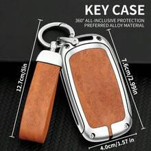 Zinc Alloy Car Key Case Cover With Keychain, Fit For 11th Civic/Accord, CR-V, HR-V, XR-V, Vezel, ZR-V, Type R, Everus Auto Key Protector Shell With Buckle - Bracelet - View 4