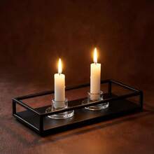 2pcs/6pcs/12pcs Transparent Short Taper Candle Holders, Suitable For Table Centerpieces, Weddings, Parties, Advent, Christmas And Home Decor - Multicolor - View 5