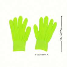 4pcs/1set Neon Green Glow-In-The-Dark Knitted Gloves, UV Blacklight Reactive Gloves, Neon Party Supplies, Suitable For Stage Performance, Magic Show, Halloween Birthday Club Costume Accessories - View 6