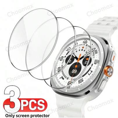 3pcs Tempered Glass Screen Protector For Samsung Watch 8/7 Ultra, 40mm, 44mm, 46mm, 47mm, High Definition Transparent, Easy Installation, Bubble-Free.