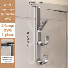 This Drill-Free Over-The-Door Hook Rack-Available In Silver Or Grey And In 3, 5, Or 7-Hook Versions-Is Perfect For Hanging Clothes, Hats, Keys, And Bags. A Great Space-Saving Storage Solution, It Mounts Securely Without Damaging The Door Or Wall. - Multicolor - View 12
