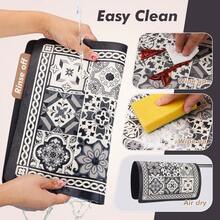 Coffee Mat, Boho Style Dish Drying Mat, Fast Water Absorption, Hide Stains, Easy To Clean, Fit Coffee Bar Accessories, Bar Mats For Countertop - Multicolor - View 6